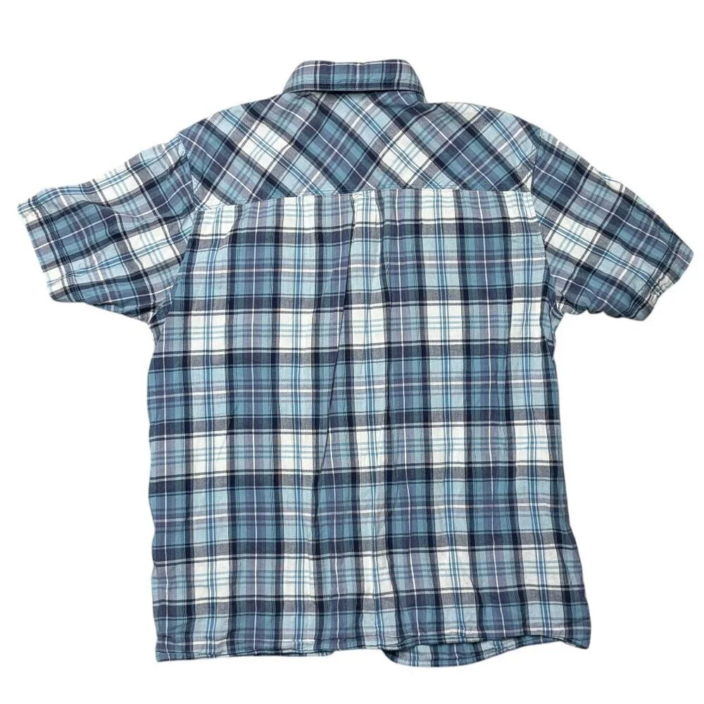 The North Face Plaid Short Sleeve Casual Button Down Mens Size Large